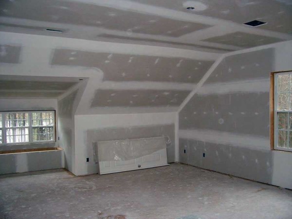 Lined with drywall