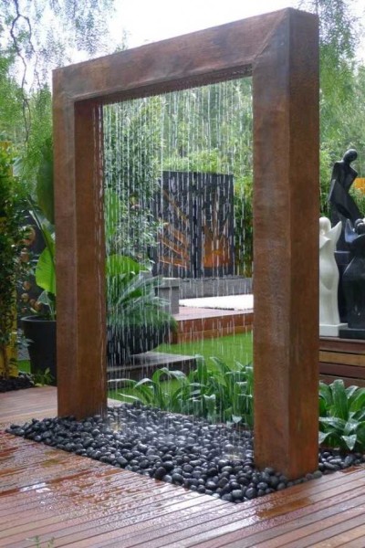 Decorative garden waterfall - a find of landscape design