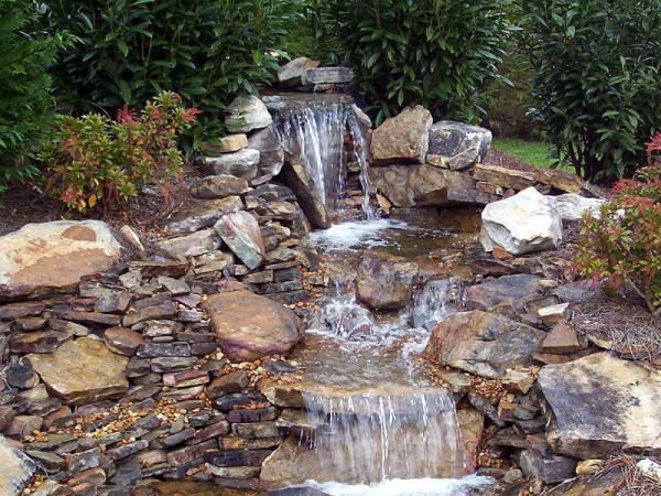 pond with a waterfall do it yourself photo