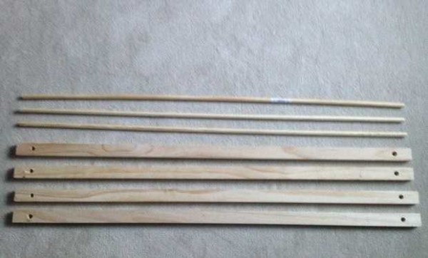 Four boards and three rods