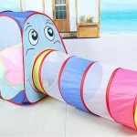 Tunnel in the form of a trunk in a play tent