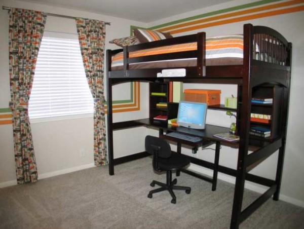 Classic style wooden loft bed