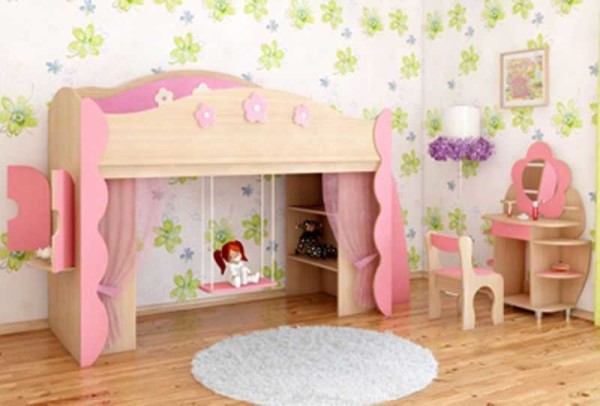 The play area at the bottom can have several shelves