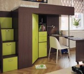 With 1 door wardrobe and pull-out table