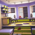 This is a very interesting idea - a podium was made, from under which the beds slide out. And on top there are workplaces