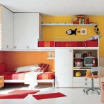 Space-saving furniture placement on two adjacent walls