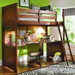 Below is a desk, above is a bed