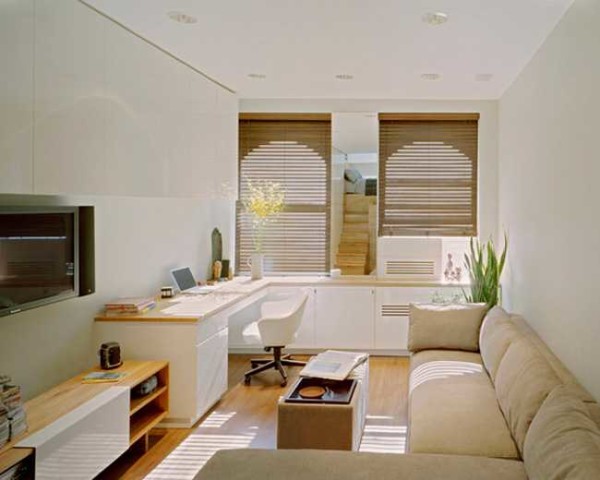 For a small room, it is better to choose light colors for the walls.