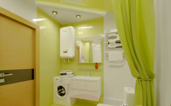 Boiler (water heater) above the washing machine - a smart solution