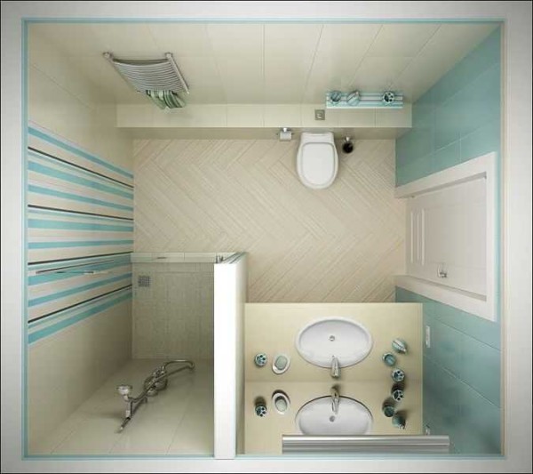 Bathroom design using tiles from one collection