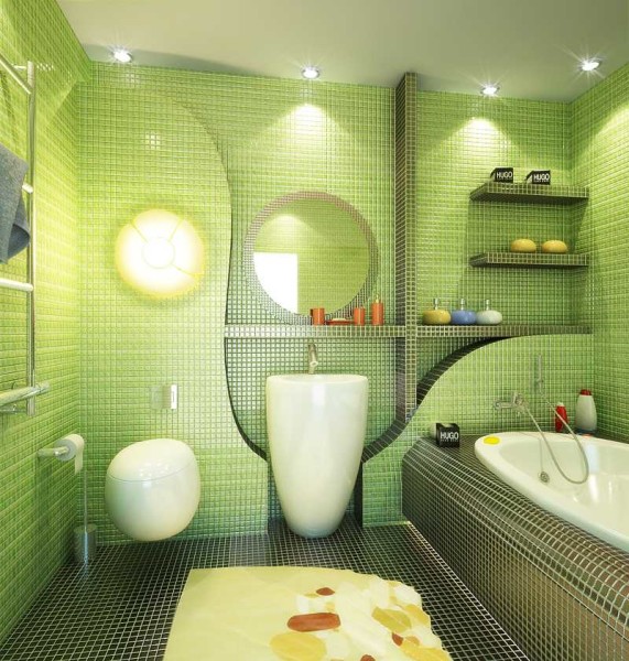 Mosaic on the walls is one of the most fashionable trends now