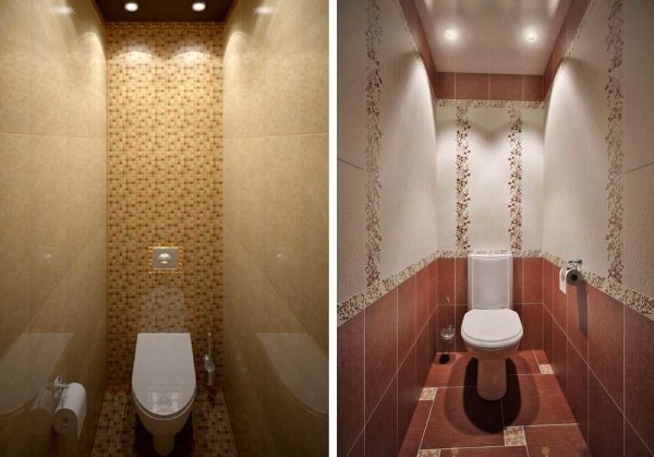 Different toilet designs of the same size