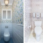 Left - PVC wall panels in combination with washable wallpaper, right - unusual colors