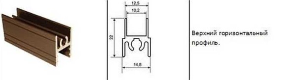 Upper profile for sliding door leaf