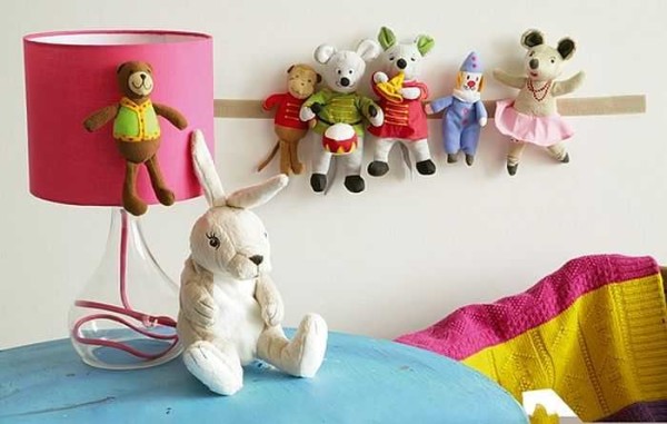 Velcro is one of the easy ways to find a place for soft toys