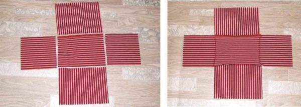 Cut out a double set of blanks from the fabric and sew them