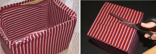 We sew the top, cut the handles