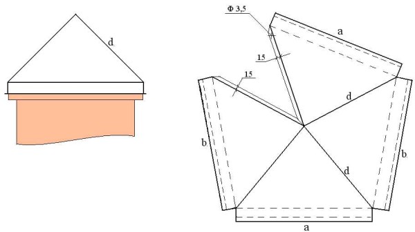 Drawing of a cap on a brick pillar