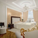 A considerable place is also given to the TV. Even in the bedroom, you can't do without it.