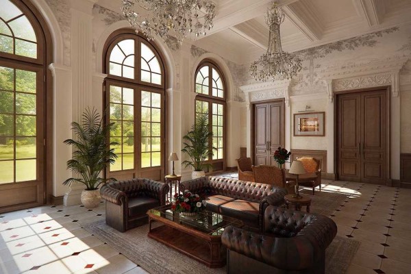 Symmetry in the arrangement of furniture is one of the principles of the classic style of interior decoration