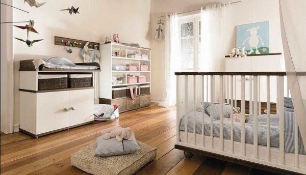 Room for a newborn boy in soft blue tones