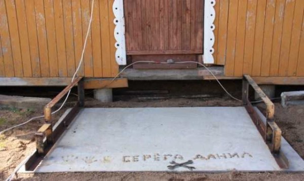 Stove under the porch
