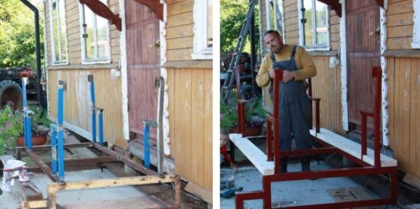 We weld, prime and paint the base for the benches