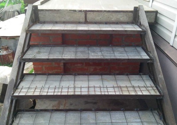 The steps are ready for pouring concrete