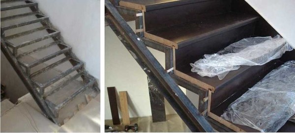 Metal staircase on kosoura