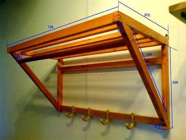 Hanger dimensions with shelf
