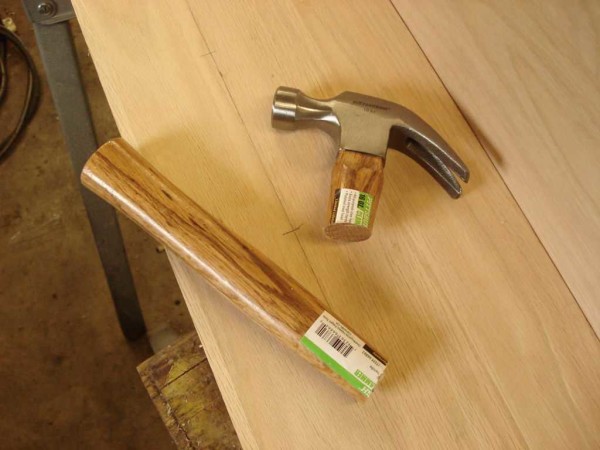 Sawing off handles from hammers