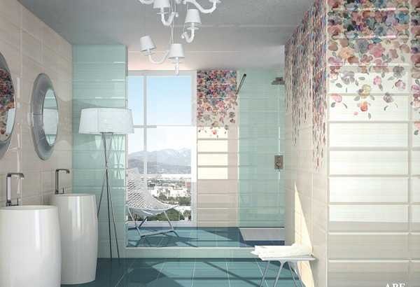 Delicate flowers and unusual tile format