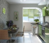Joining the loggia to the kitchen allows you to unload the main area