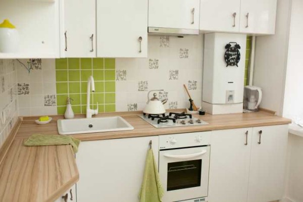 Light facades work well in kitchens up to 6-7 sq.m.