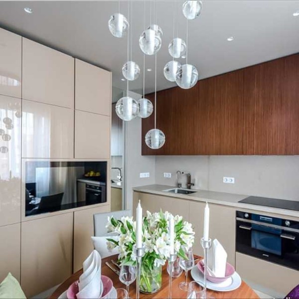 Lamps can be ceiling-mounted, but small