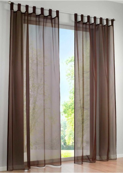 A brown veil with no loops - great for a bedroom with a balcony