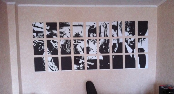 Photo on the wall in the form of a collage