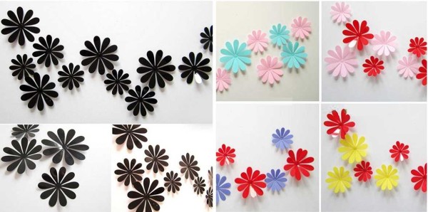 Paper wall decor - voluminous flowers