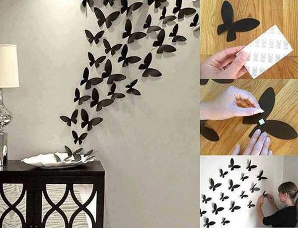 How to make butterflies on the wall with your own hands