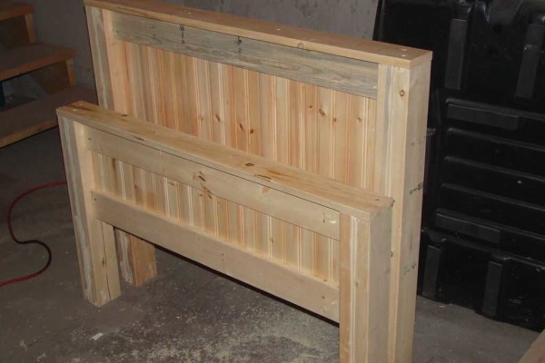 The footboard and headboard are ready