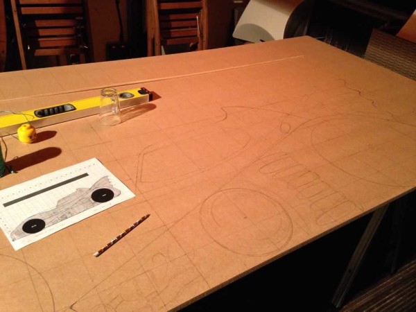 Transferring the drawing to a large surface