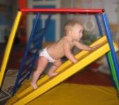 For babies - from 1 year old there are small slides with gentle walls - they usually stand separately