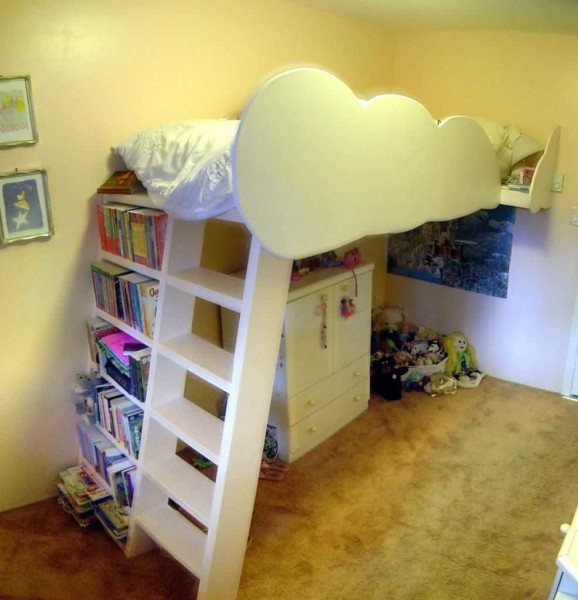 Ready-made homemade loft bed for a girl