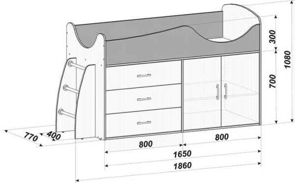 Low berth suitable for younger age