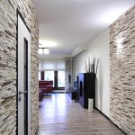 Decorative stone especially stands out against the background of smooth walls