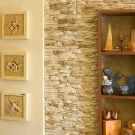 Gypsum decorative stone in combination with a gypsum panel in the corridor - oriental style