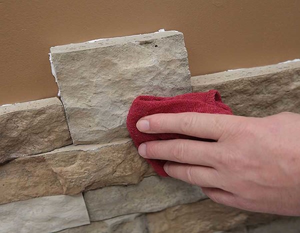 Extruded glue is immediately removed