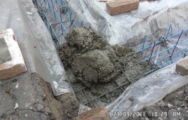 Concrete is poured