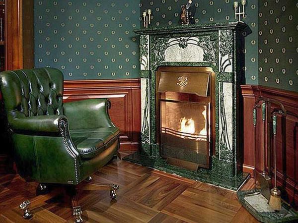 Exterior of a classic fireplace