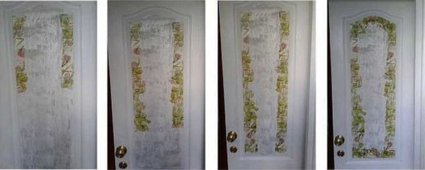We make a frame on the door from napkins